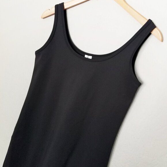 Smash + Tess Black Scoop Neck Stretch Jumpsuit M Unitard Romper Sleeveless Knit - Picture 2 of 12